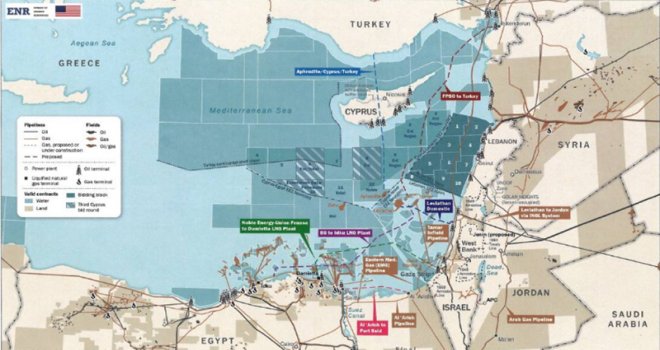 İşte Beyaz Saray'da asılı Doğu Akdeniz haritası