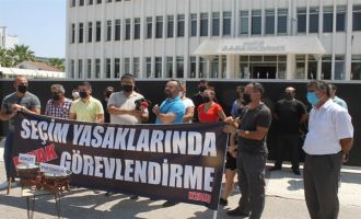 KTAMS SEÇİM YASAKLARI DEVAM EDERKEN İSTİHDAM YAPILDIĞI GEREKÇESİYLE BAŞBAKANLIK ÖNÜNDE EYLEM YAPTI