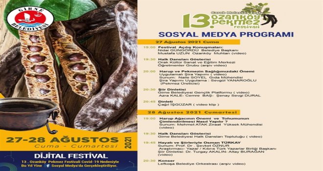 13. OZANKÖY PEKMEZ FESTİVALİ YARIN DİJİTAL ORTAMDA BAŞLIYOR