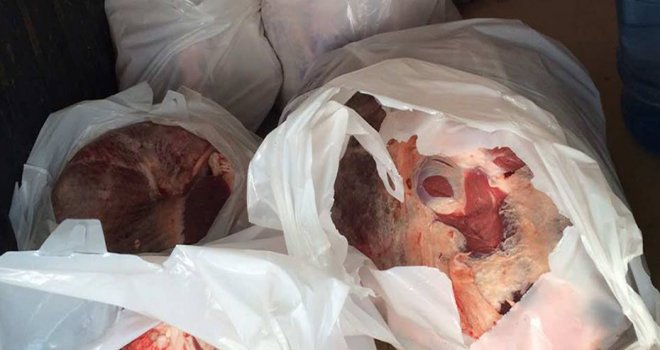 225 kg kaçak dana eti