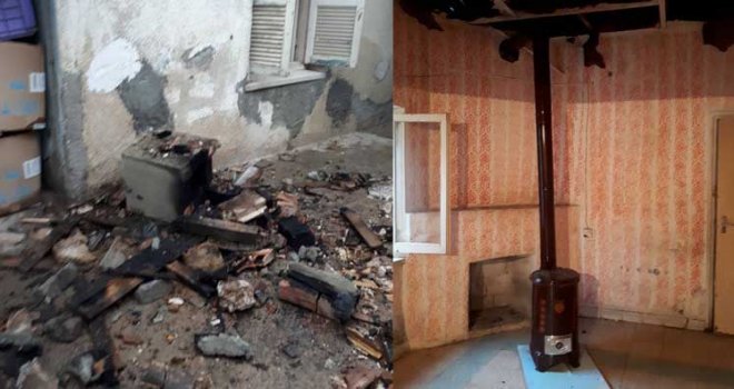 3 çocuklu ailenin evi yandı