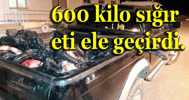 600 kilo sığır eti bulundu