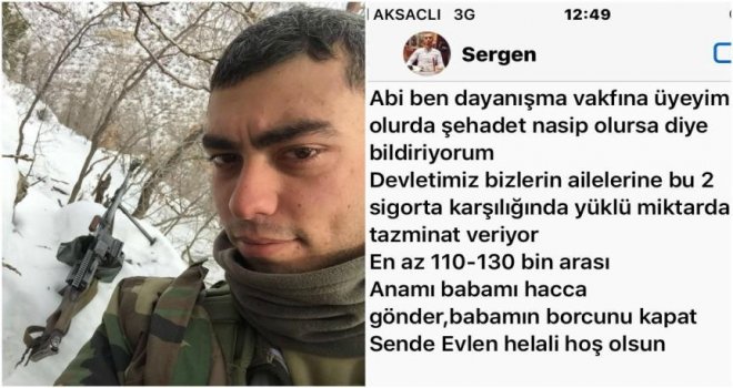 Afrin şehidi Pamukçu'nun duygulandıran vasiyeti..