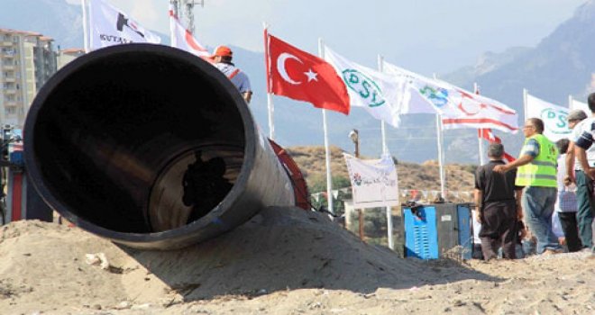 Anamur'dan su pompalanmaya başlandı