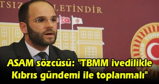 ASAM sözcüsü: TBMM ivedilikle Kıbrıs gündemi ile toplanmalı