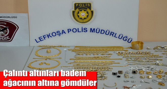 Çalıntı altınları badem ağacının altına gömdüler