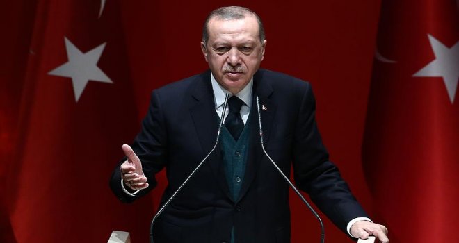 Cumhurbaşkanı Erdoğan konuşuyor.