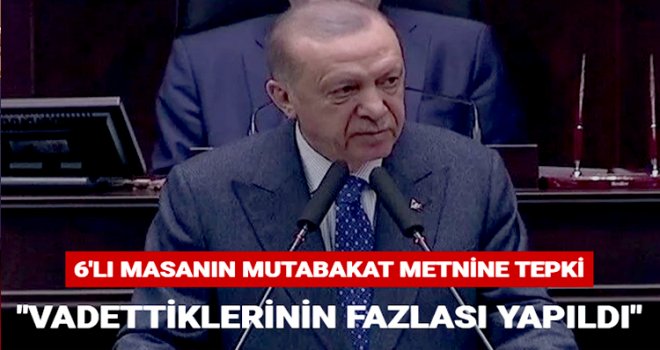 Cumhurbaşkanı Erdoğan'dan altılı masanın ortak mutabakat metnine tepki