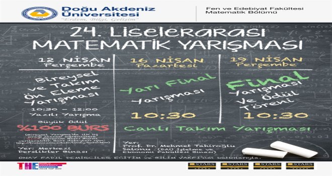 DAÜ 24. LİSELERARASI MATEMATİK YARIŞMASI BAŞLIYOR.