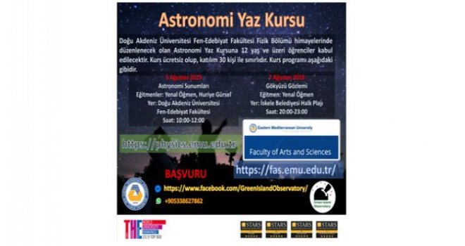 DAÜ FİZİK BÖLÜMÜ’NDEN ASTRONOMİ KURSU