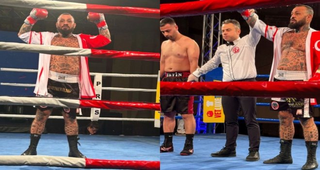 “Demir Yumruk” Metin Turunç KKTC Bayrağını İstanbul’da dalgalandırdı