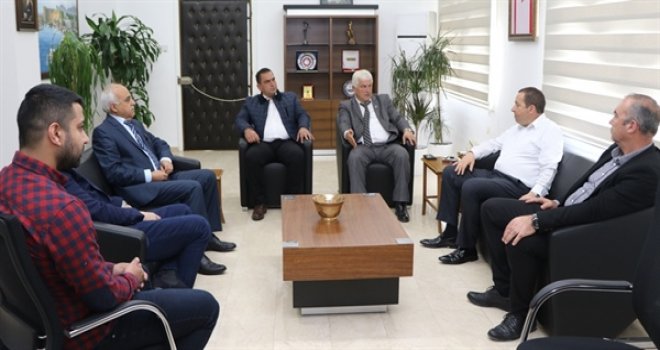 DENKTAŞ, KIBRIS TÜRK FUTBOL FEDERASYONU İLE KKTC FUTBOL KULÜPLER BİRLİĞİ HEYETİNİ KABUL ETTİ