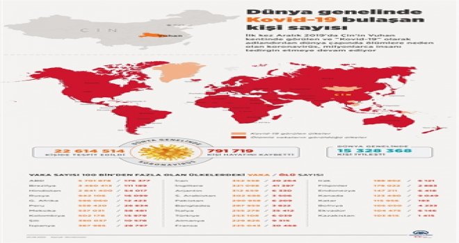 DÜNYADA KOVID-19 NEDENİYLE YAŞAMINI YİTİRENLERİN SAYISI 800 BİNE YAKLAŞTI