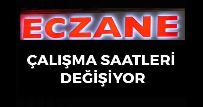 Eczanelerde yaz mesaisi pazartesi başlıyor