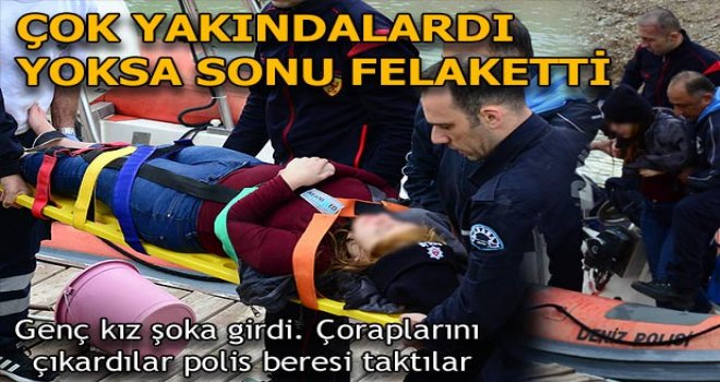 El ele vererek göle atlayan kızı kurtardılar