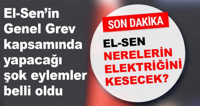 El-Sen in Genel Grev kapsamında yapacağı şok eylemler belli oldu