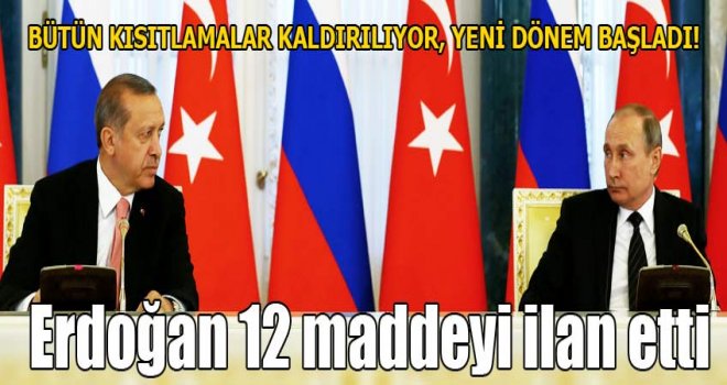 Erdoğan ve Putin müjdeleri peş peşe verdi