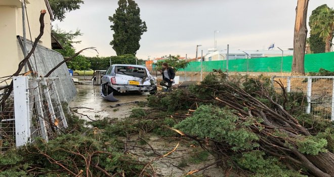 Fırtınaya dayanamayan ağaç devrildi