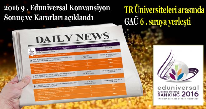 GAÜ Dünya sıralamasında TR Üniversiteleri arasında 6 . sıraya yerleşti