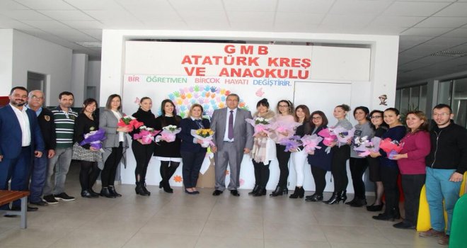 GAZİMAĞUSA BELEDİYE KREŞİNİ ZİYARET EDEN ARTER  ÖĞRETMENLERİN ÖĞRETMENLER GÜNÜNÜ KUTLADI
