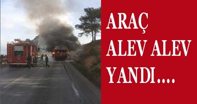 Girne Dağ Yolunda Kamyon Yangını
