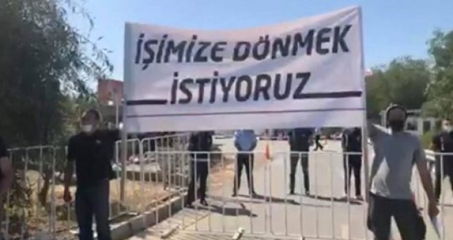 Güney'de çalışan Kıbrıslı Türkler eylem yaptı