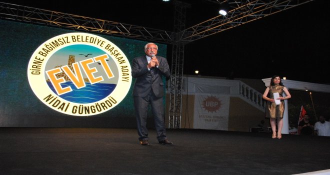 GÜNGÖRDÜ, UBP GİRNE ADAY TANITIM ŞÖLENİNDE KONUŞTU: “HALKI YANIMIZA ALDIK”.