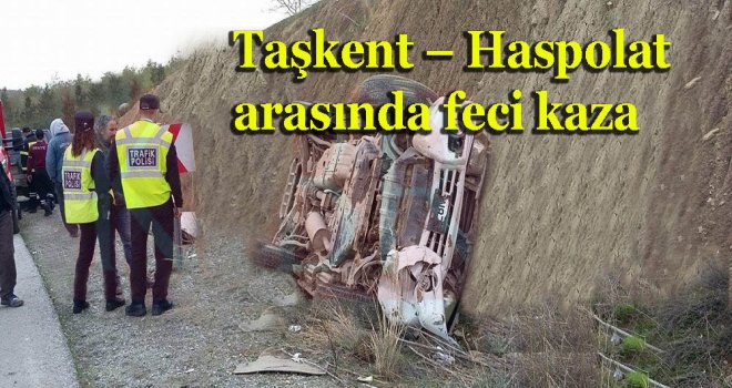 Haspolat-Taşkent yolunda seyreden pick-up takla attı