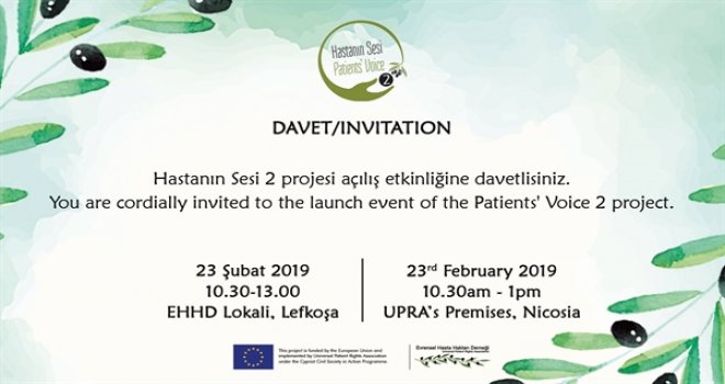 HASTANIN SESİ 2 PROJESİ AÇILIŞ ETKİNLİĞİ 23 ŞUBAT CUMARTESİ GERÇEKLEŞTİRİLİYOR