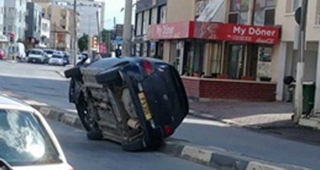 İlginç kaza görenleri hayrete düşürdü