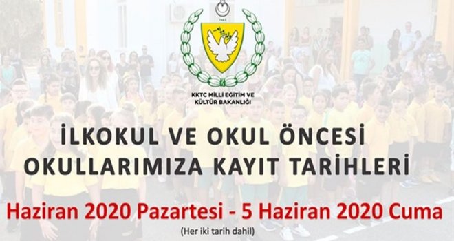 İlkokul ve okul öncesi okullara kayıtlar 1 Haziran'da başlıyor
