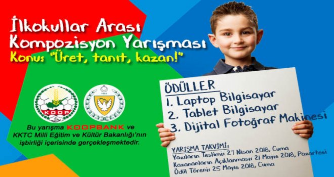 İLKOKULLAR ARASI “ÜRET, TANIT, KAZAN” KONULU KOMPOZİSYON YARIŞMASI DÜZENLENİYOR.