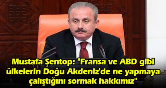 Mustafa Şentop: Fransa ve ABD gibi ülkelerin Doğu Akdeniz'de ne yapmaya çalıştığını sormak hakkımız