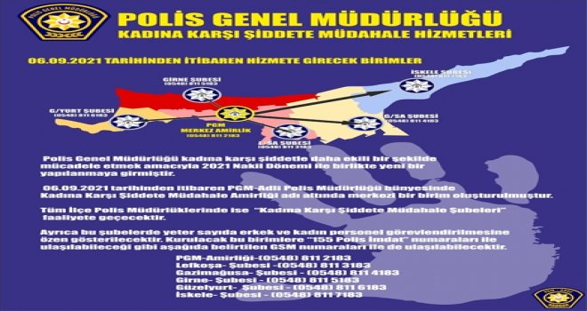 POLİS GENEL MÜDÜRLÜĞÜ, KADINA KARŞI ŞİDDETE MÜDAHALE HİZMETLERİNİN 6 EYLÜL’DE TÜM İLÇELERDE HİZMETE GİRECEĞİNİ AÇIKLADI