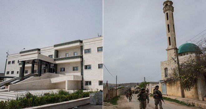 Sivil hassasiyeti Afrin’deki binalarda kendini gösterdi.