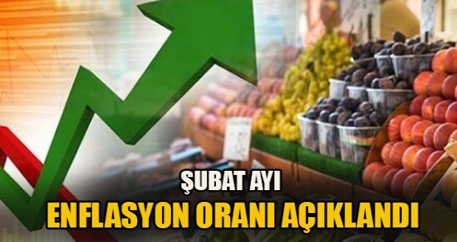 Şubat ayı Enflasyon oranını yüzde 0.62 olarak açıkladı