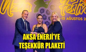 Aksa Enerji’ye teşekkür plaketi