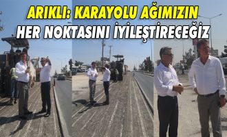 Arıklı, Hamitköy'den İskele'ye uzanan yol çalışmalarını inceledi
