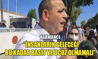 Harmancı, belediyelerde örgütlü sendikaların Meclis önünde yaptığı eylemde konuştu