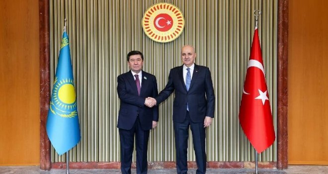 TBMM Başkanı Numan Kurtulmuş, Yerlan Koşanov ile görüşmesinde vurguladı: KKTC milli meselemiz