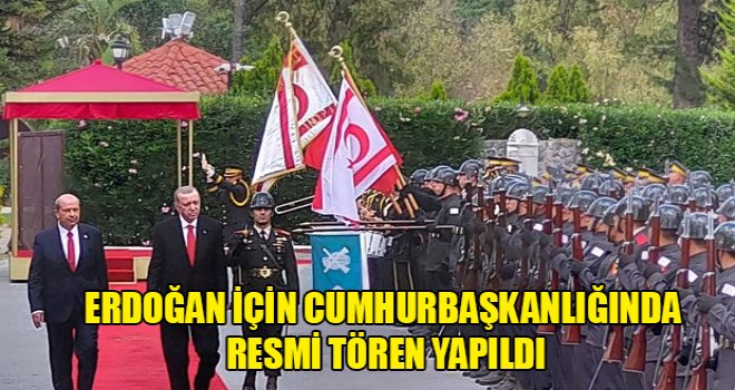 TC Cumhurbaşkanı Erdoğan için Cumhurbaşkanlığında resmi tören yapıldı