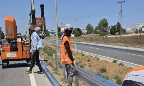 Arıklı, Lefkoşa-Güzelyurt ana yolundaki korkulukları inceledi: Daha güvenli hale gelecek
